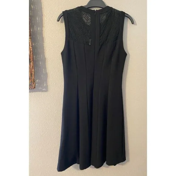 Anthropologie Heartloom Dress Medium M 6 8 Crochet Back Stretch A Line NWT $198 - Picture 5 of 7